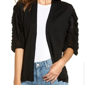 Rachel Parcell Ruffle Sleeve Cardigan Sweater XXS
